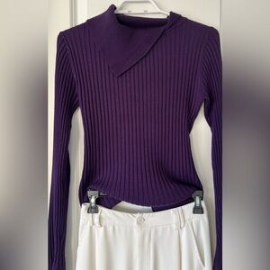 Majora Purple Lightweight Sweater | Elegant Neck Design | Size L